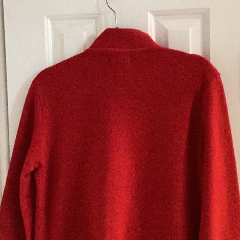 Karl Lagerfeld Deep Red Wool Blend Coat - Picture 7 of 10